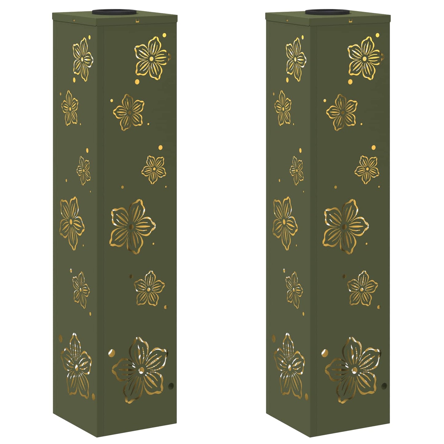 Solar LED Weg Licht 2 pcs Olive Grün Kalt gewalzter Stahl