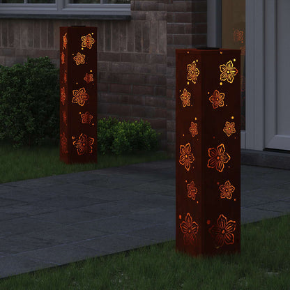 Solar LED Weg Licht 2 pcs Rostig Wetterfeststahl