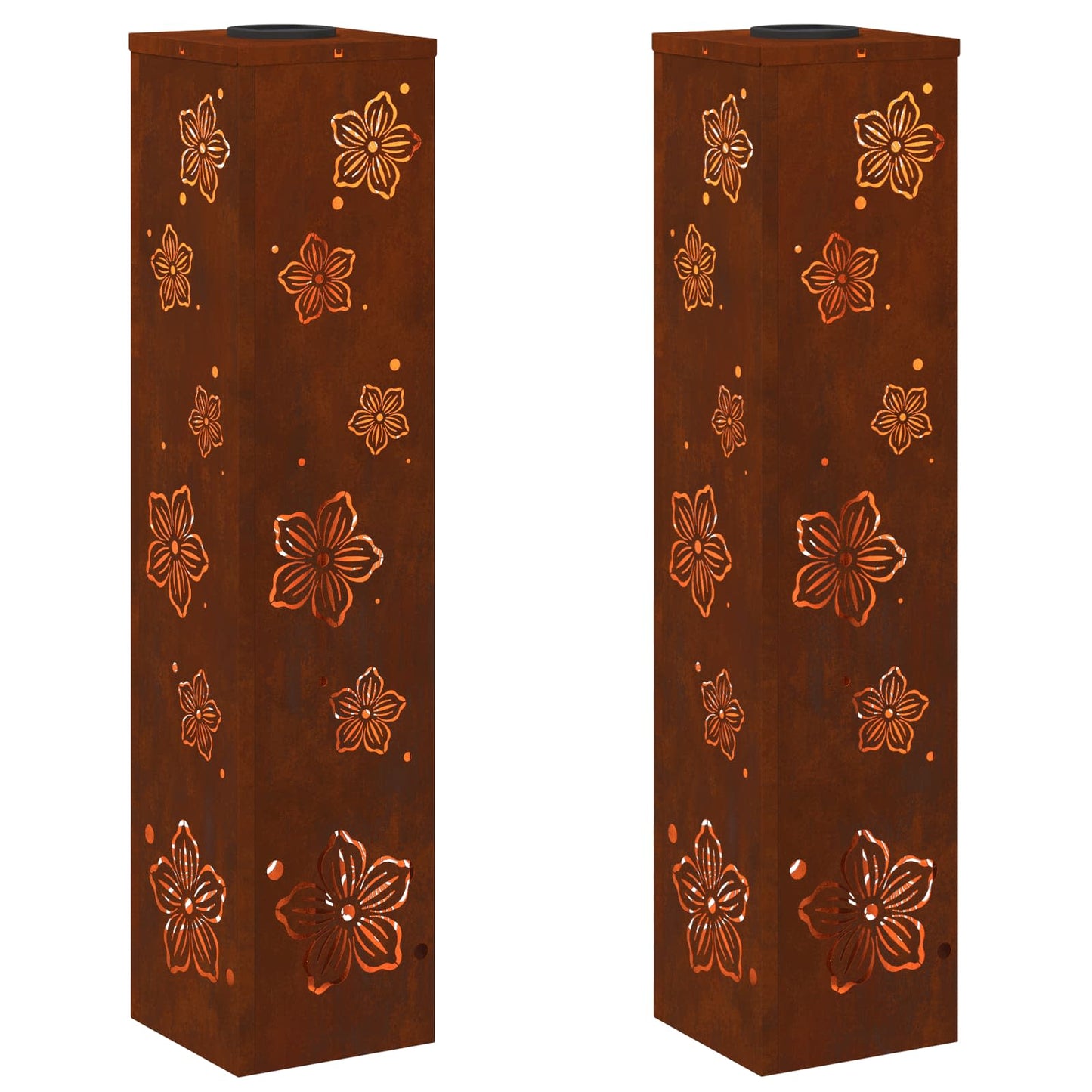 Solar LED Weg Licht 2 pcs Rostig Wetterfeststahl