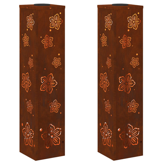 Solar LED Weg Licht 2 pcs Rostig Wetterfeststahl