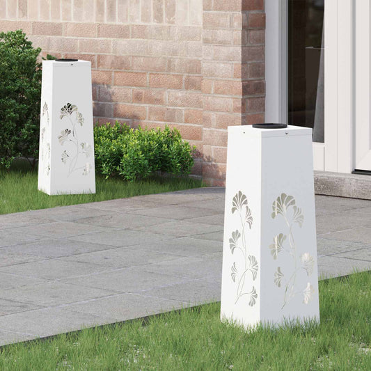 Solar LED Weg Licht 2 pcs Weiß Kalt gewalzter Stahl