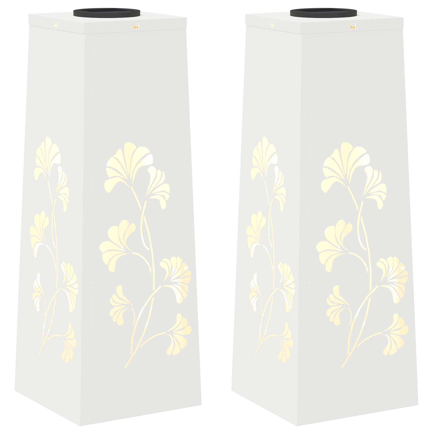 Solar LED Weg Licht 2 pcs Weiß Kalt gewalzter Stahl