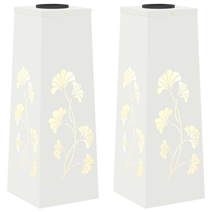 Solar LED Weg Licht 2 pcs Weiß Kalt gewalzter Stahl