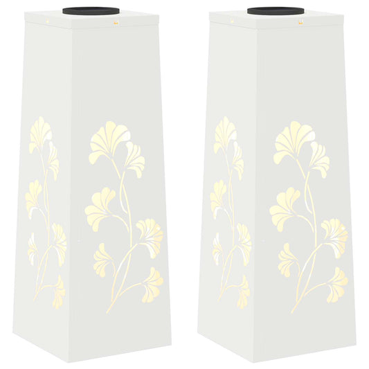 Solar LED Weg Licht 2 pcs Weiß Kalt gewalzter Stahl