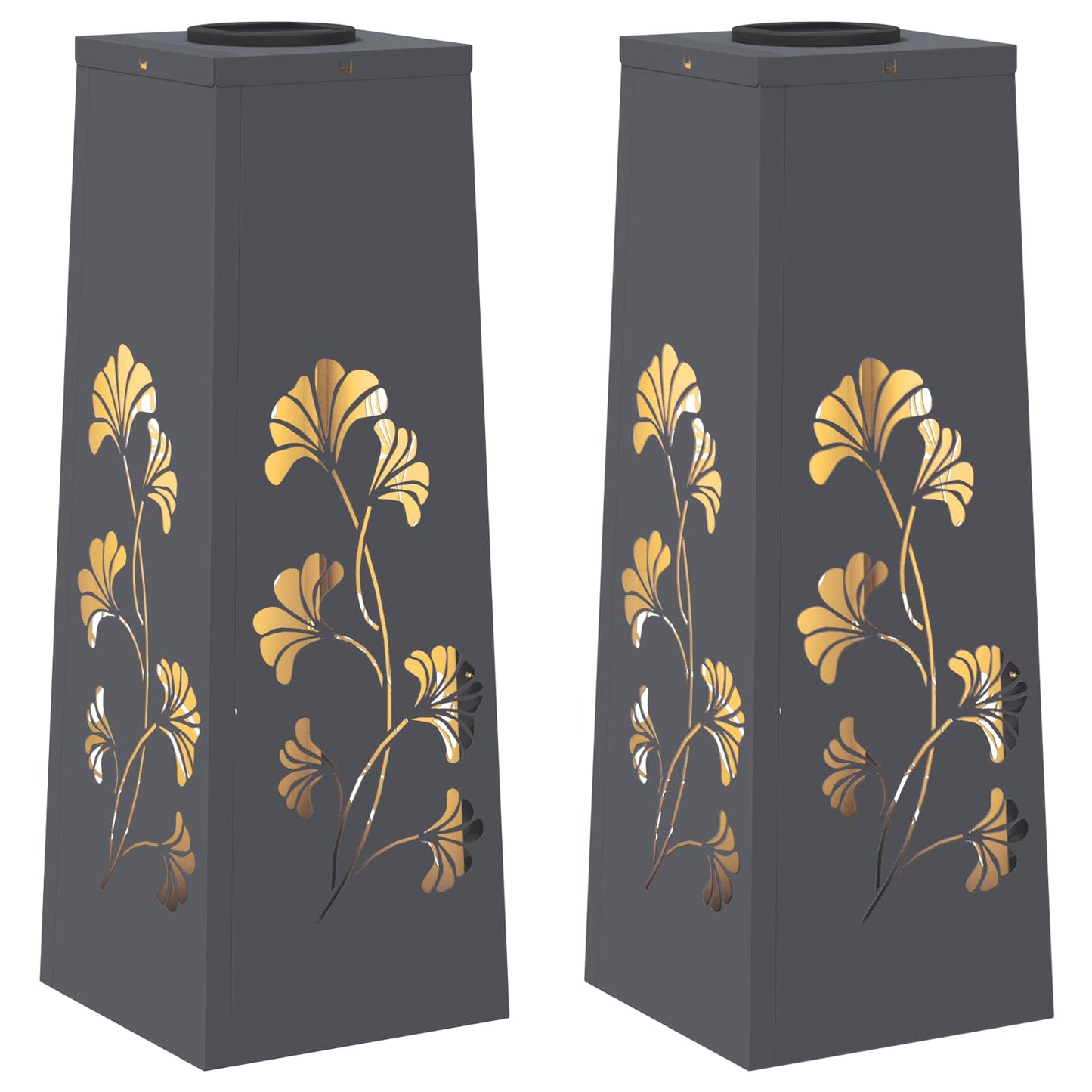 Solar LED Weg Licht 2 pcs Anthrazit Kalt gewalzter Stahl