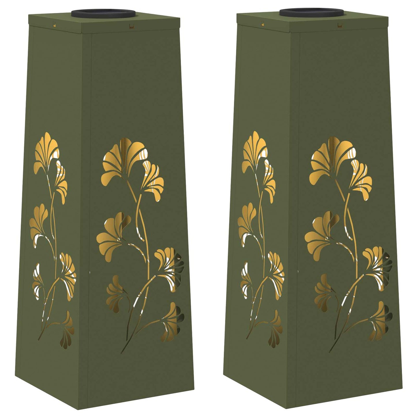 Solar LED Weg Licht 2 pcs Olive Grün Kalt gewalzter Stahl