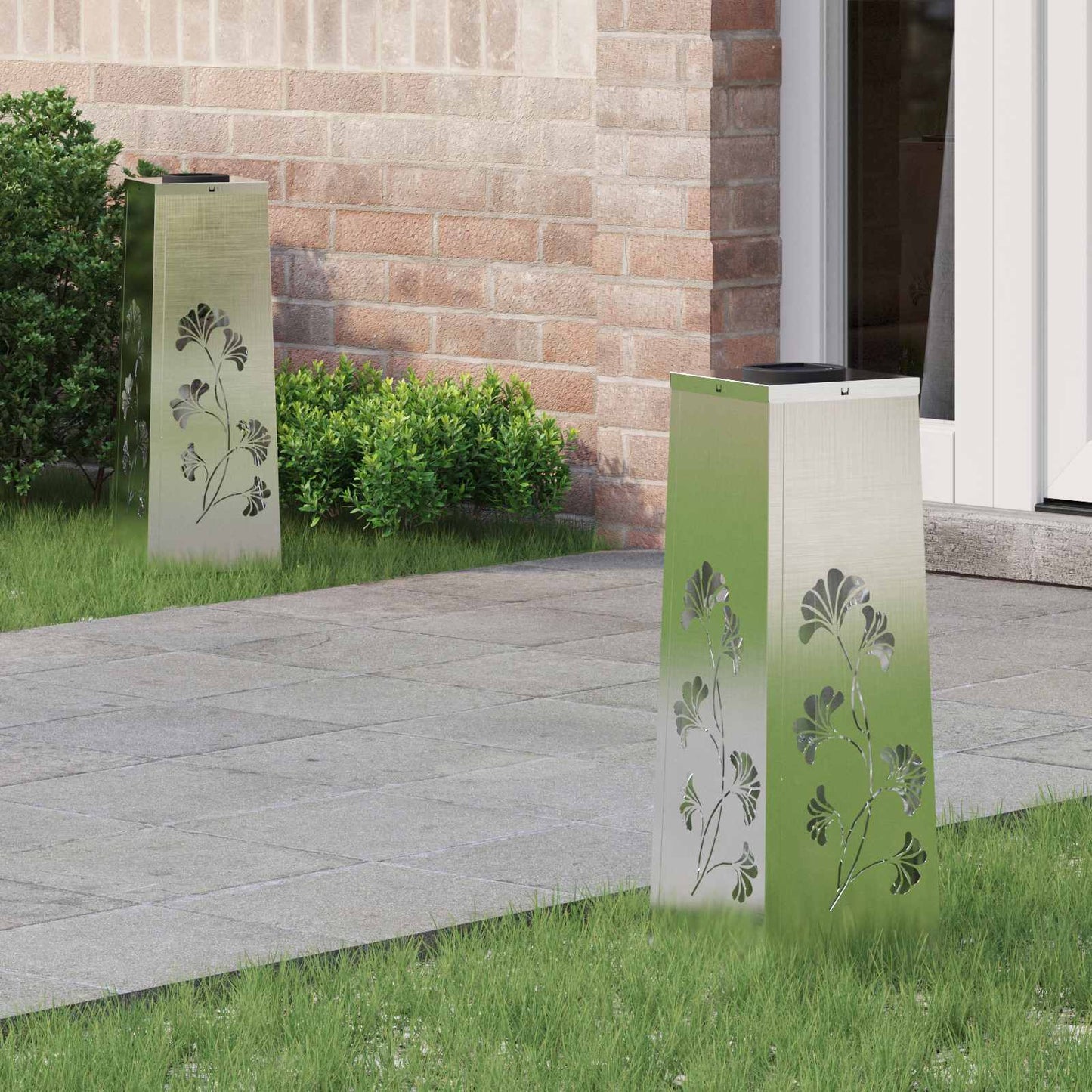 Solar LED Weg Licht 2 pcs Edelstahl Edelstahl