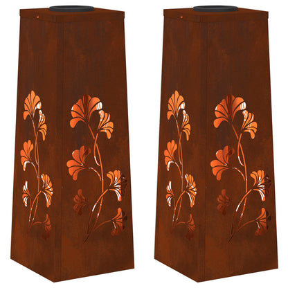 Solar LED Weg Licht 2 pcs Cortenstahl Cortenstahl