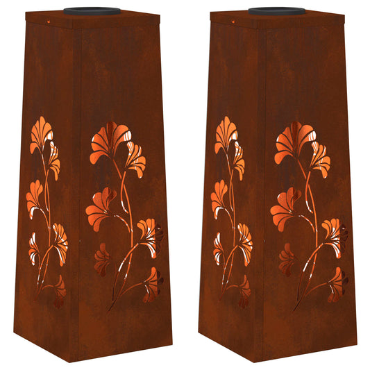 Solar LED Weg Licht 2 pcs Cortenstahl Cortenstahl