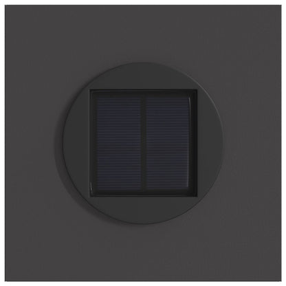 Solar LED Weg Licht 2 pcs Schwarz Kalt gewalzter Stahl