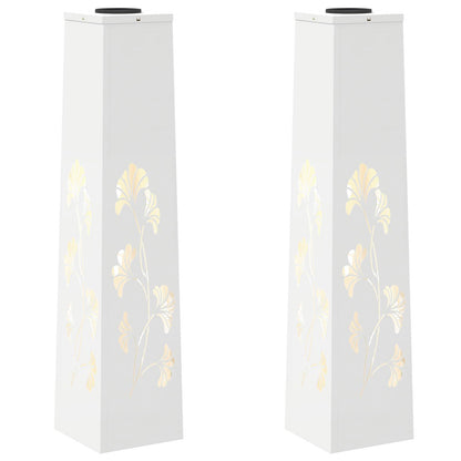 Solar LED Weg Licht 2 pcs Weiß Kalt gewalzter Stahl