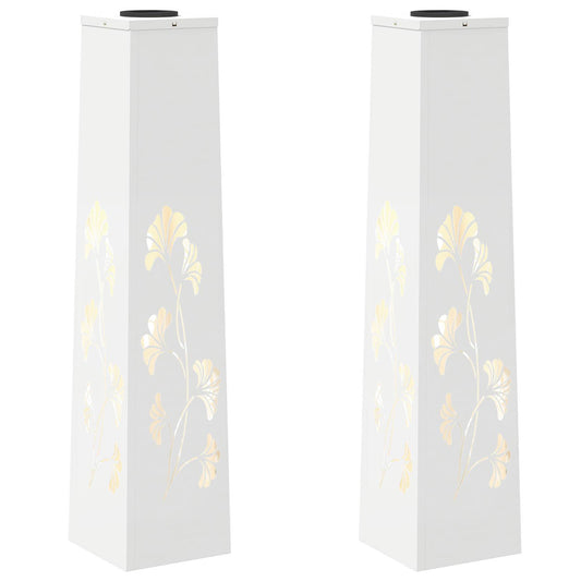 Solar LED Weg Licht 2 pcs Weiß Kalt gewalzter Stahl