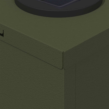 Solar LED Weg Licht 2 pcs Olive Grün Kalt gewalzter Stahl