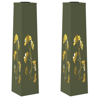 Solar LED Weg Licht 2 pcs Olive Grün Kalt gewalzter Stahl