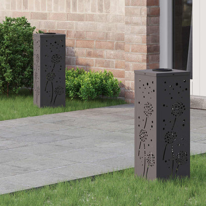 Solar LED Weg Licht 2 pcs Schwarz Kalt gewalzter Stahl