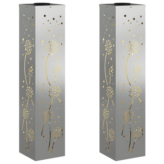 Solar LED Weg Licht 2 pcs Rostig Galvanisiert