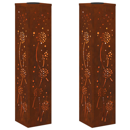 Solar LED Weg Licht 2 pcs Rostig Wetterfeststahl