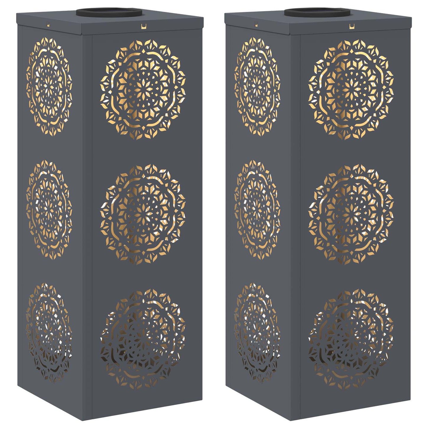 Solar LED Weg Licht 2 pcs Anthrazit Kalt gewalzter Stahl