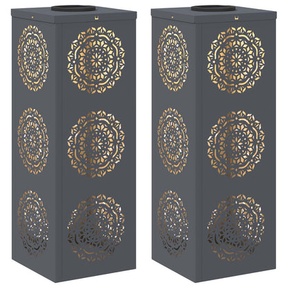 Solar LED Weg Licht 2 pcs Anthrazit Kalt gewalzter Stahl