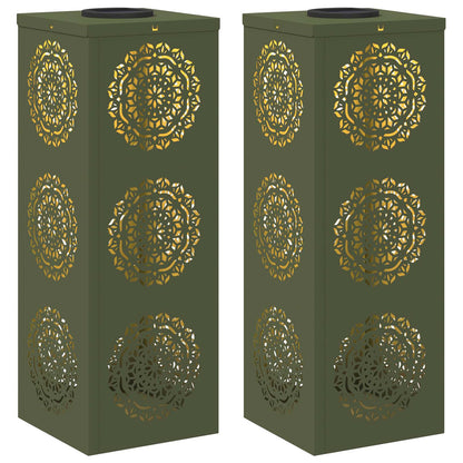 Solar LED Weg Licht 2 pcs Olive Grün Kalt gewalzter Stahl