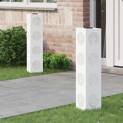 Solar LED Weg Licht 2 pcs Weiß Kalt gewalzter Stahl