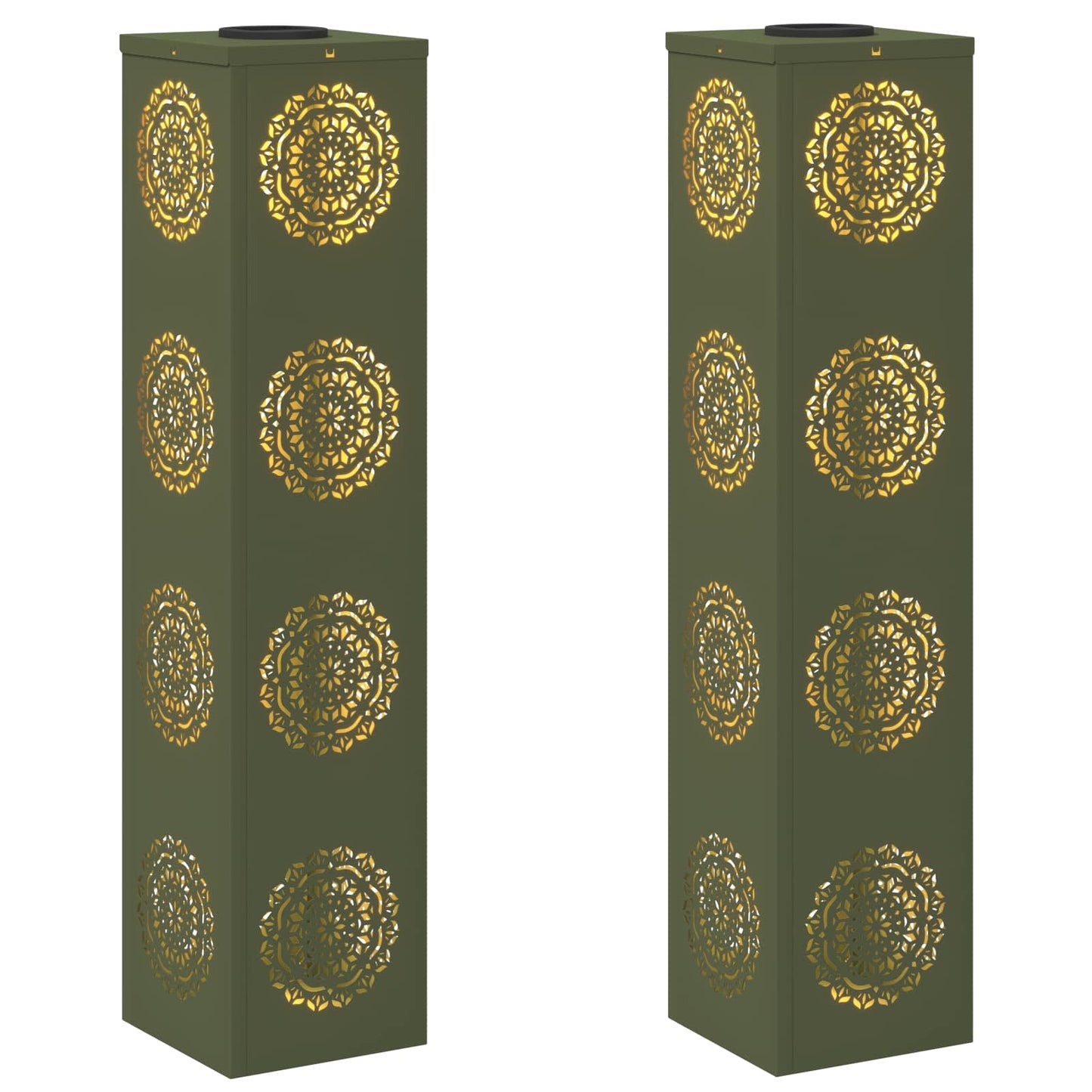 Solar LED Weg Licht 2 pcs Olive Grün Kalt gewalzter Stahl