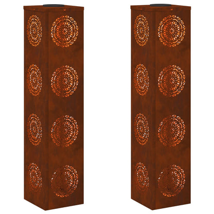 Solar LED Weg Licht 2 pcs Cortenstahl Cortenstahl