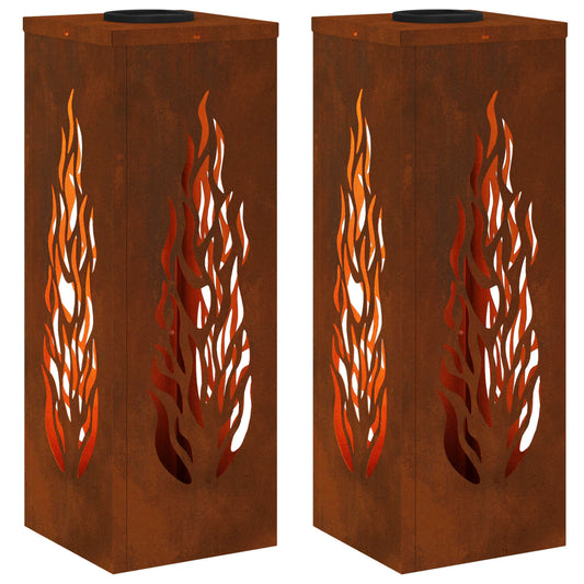 Solar LED Weg Licht 2 pcs Cortenstahl Cortenstahl