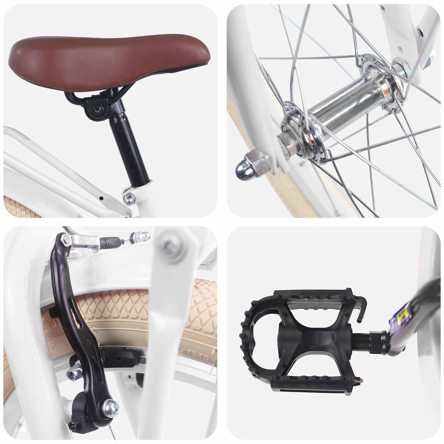 Kinderfahrrad 20 Zoll für 6-11 Jahre alt Weiß