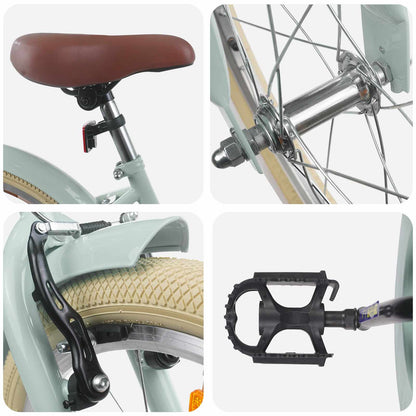 Kinderfahrrad 20 Zoll für 6-11 Jahre alt Hellgrün