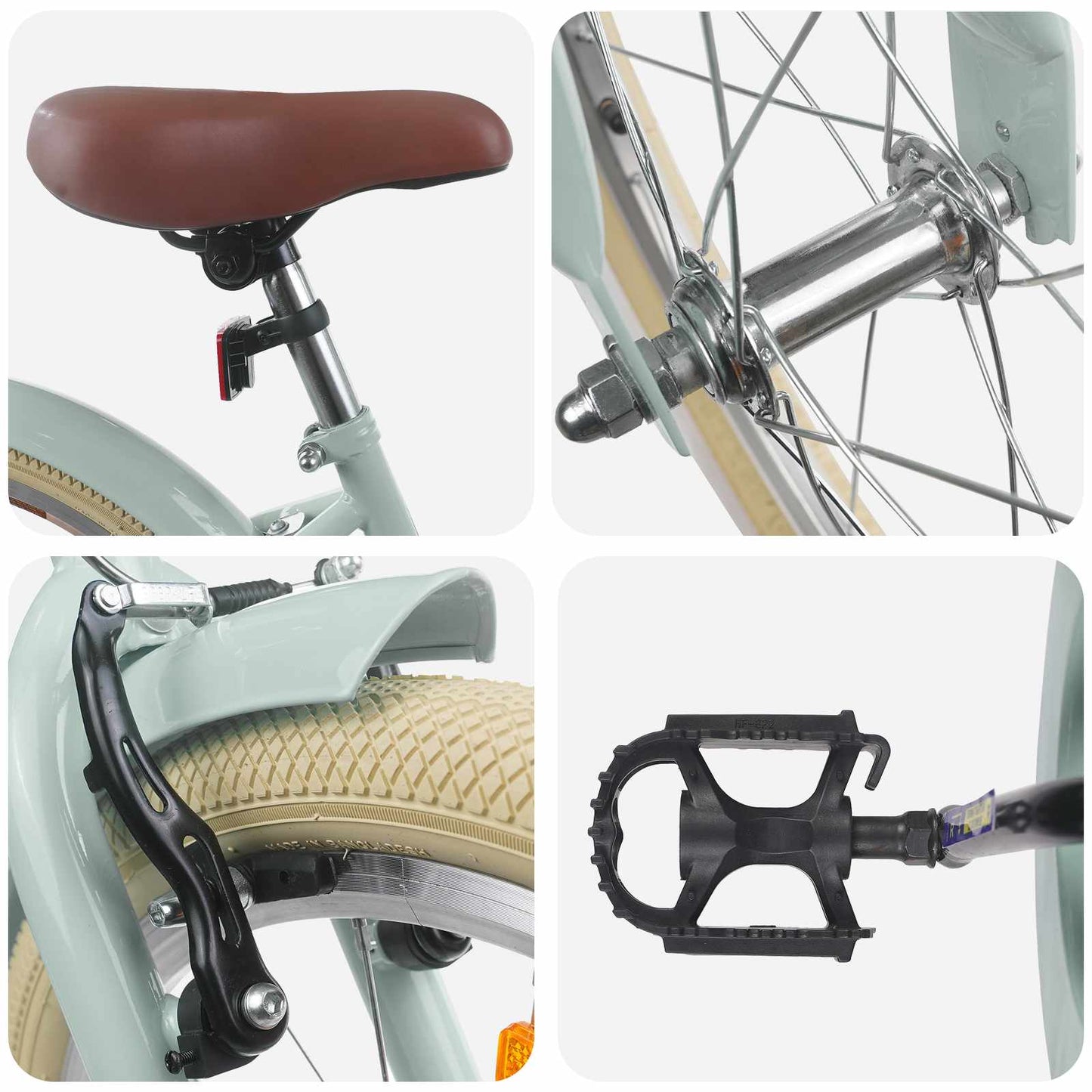 Kinderfahrrad 22 Zoll für 7-12 Jahre alt Hellgrün