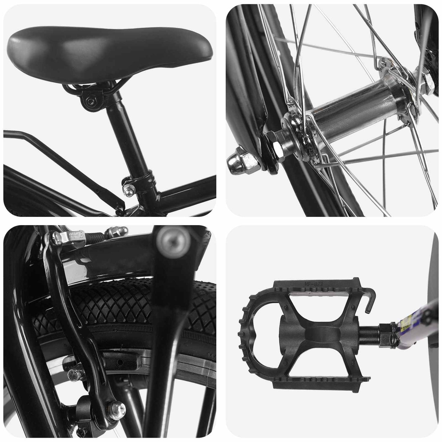 Kinderfahrrad 22 Zoll für 7-12 Jahre alt Schwarz