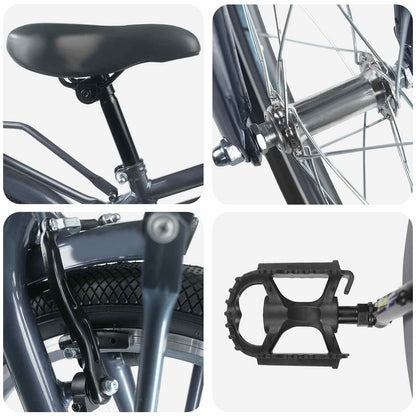 Kinderfahrrad 18 Zoll für 5-7 Jahre alt Dunkelgrau