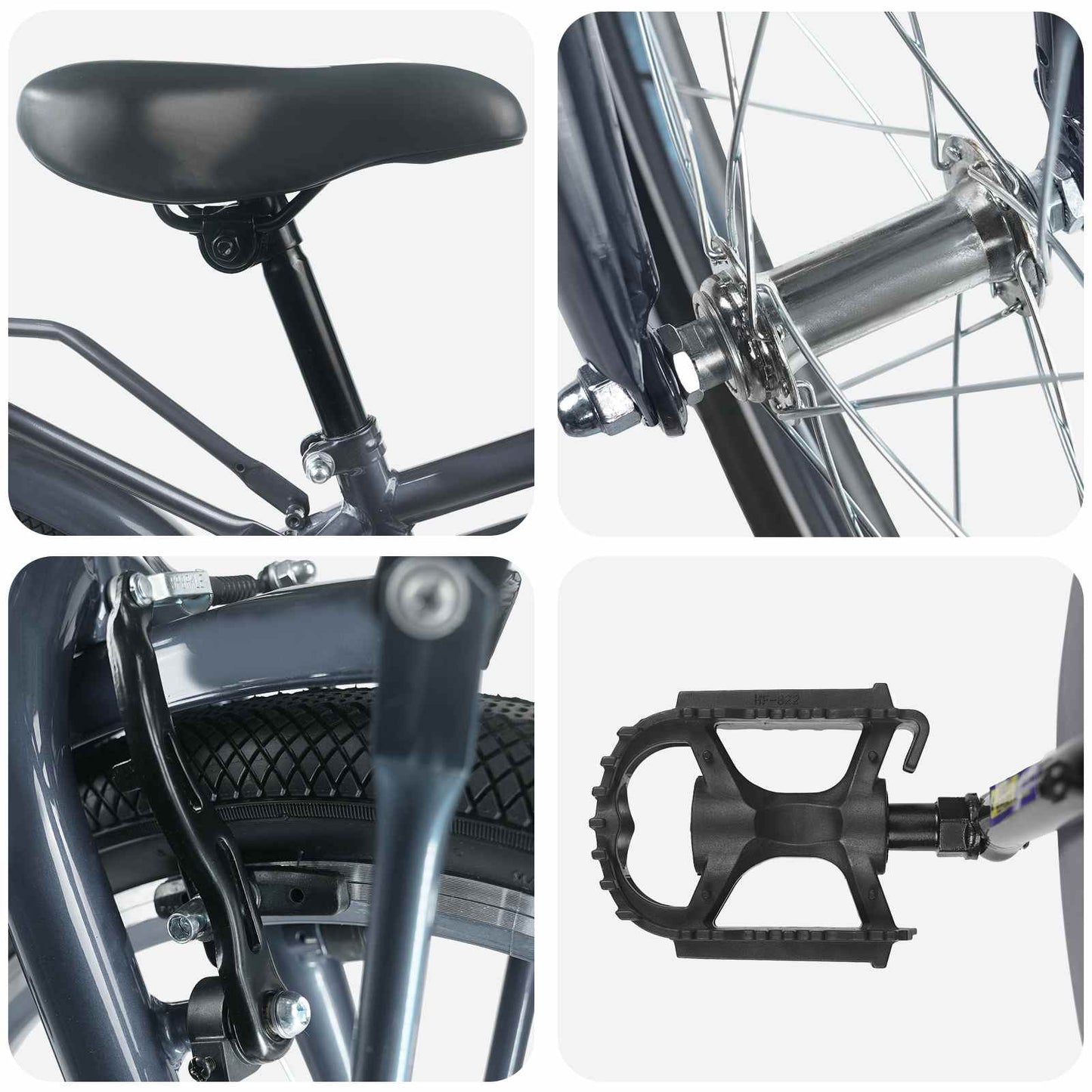 Kinderfahrrad 20 Zoll für 6-11 Jahre alt Dunkelgrau