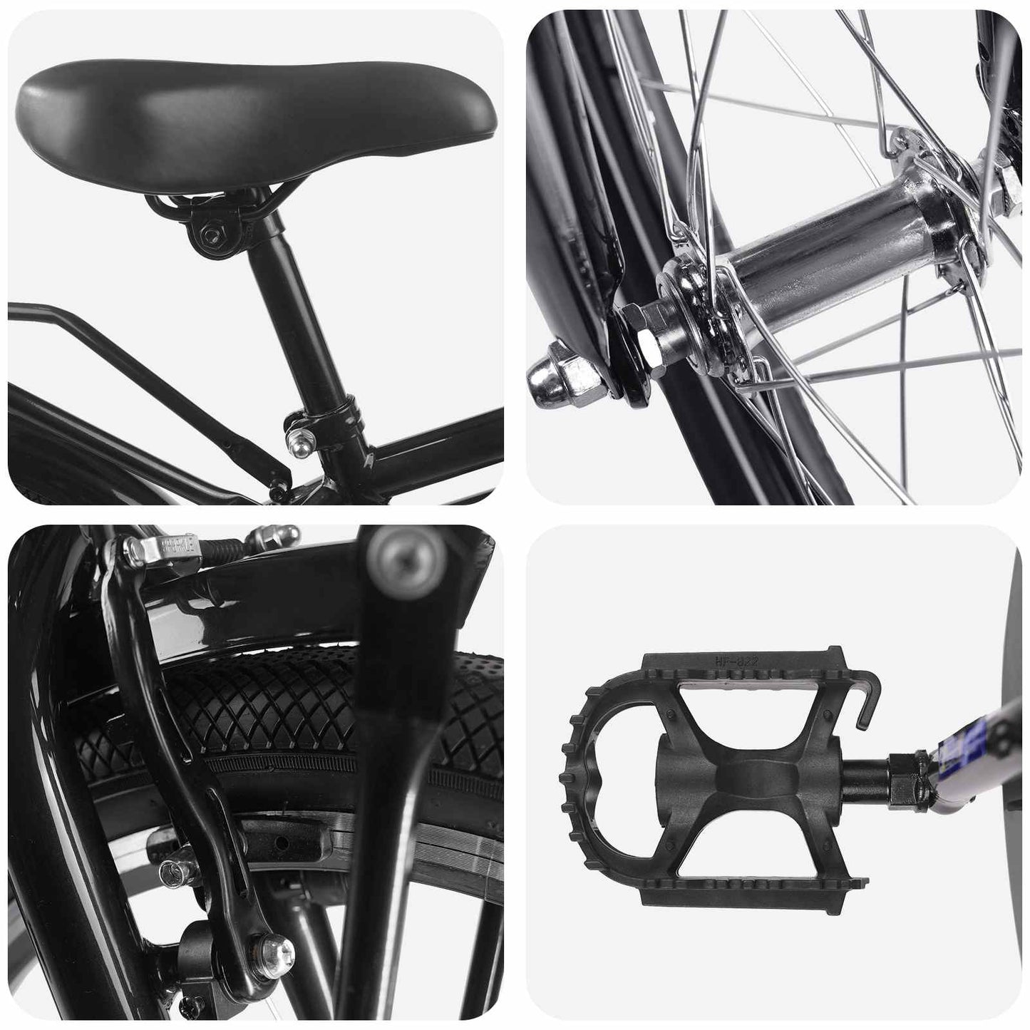 Kinderfahrrad 22 Zoll für 7-12 Jahre alt Schwarz