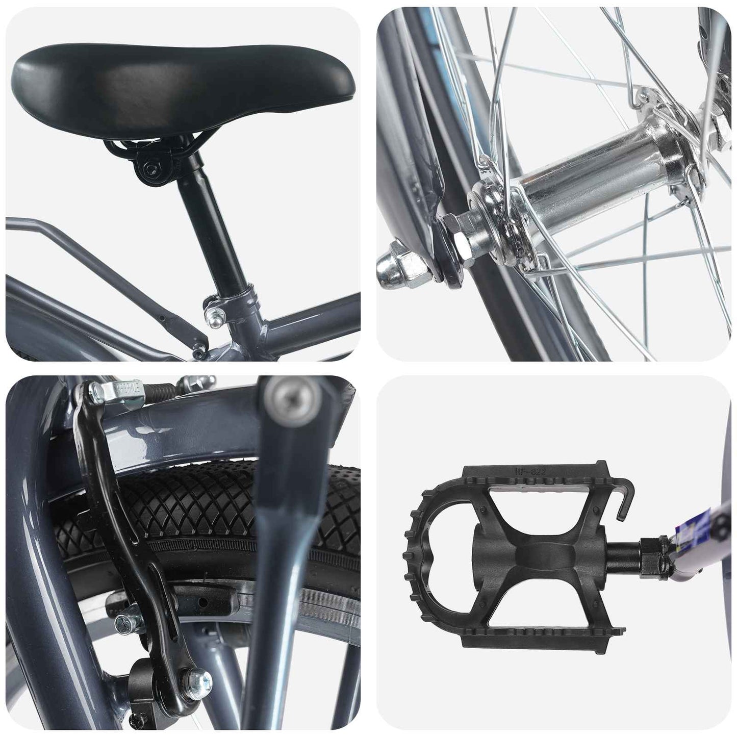 Kinderfahrrad 20 Zoll für 6-11 Jahre alt Dunkelgrau