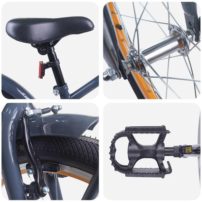 Kinderfahrrad 20 Zoll für 6-11 Jahre alt Dunkelgrau