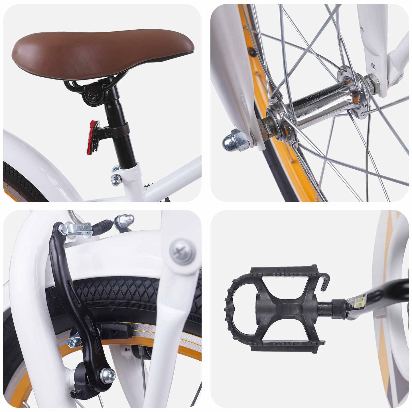 Kinderfahrrad 20 Zoll für 6-11 Jahre alt Weiß