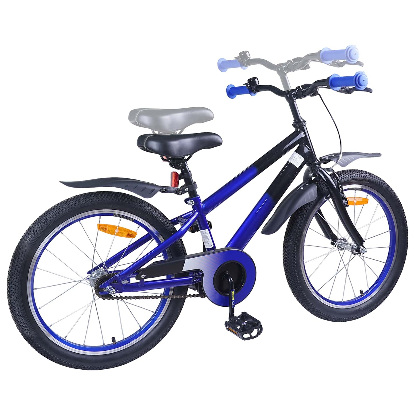 Kinderfahrrad 20 Zoll für 6-11 Jahre alt Blau Schwarz