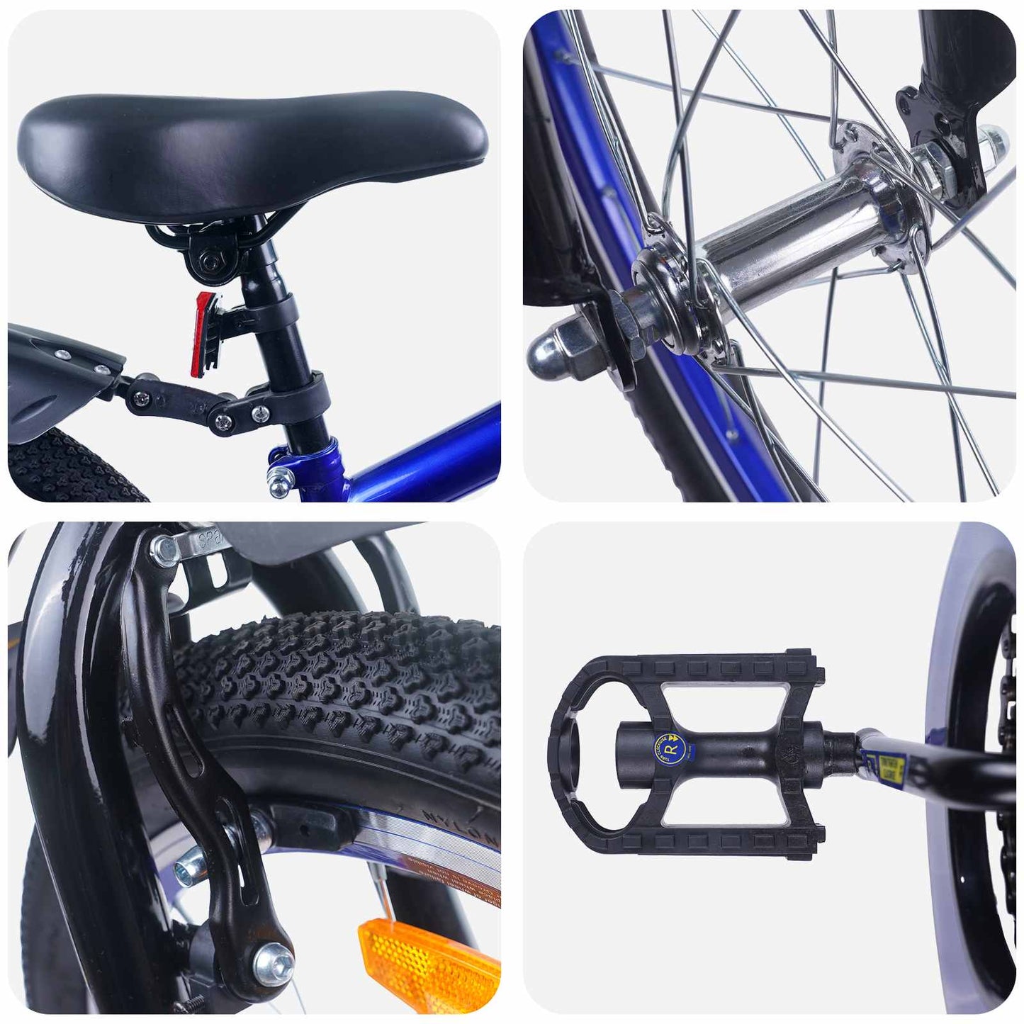 Kinderfahrrad 22 Zoll für 7-12 Jahre alt Blau Schwarz