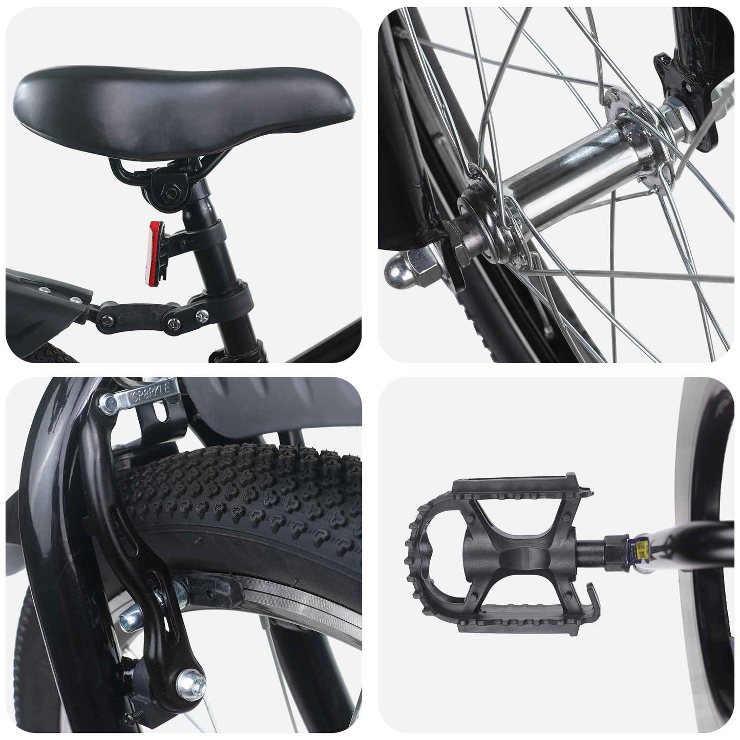 Kinderfahrrad 22 Zoll für 7-12 Jahre alt Schwarz