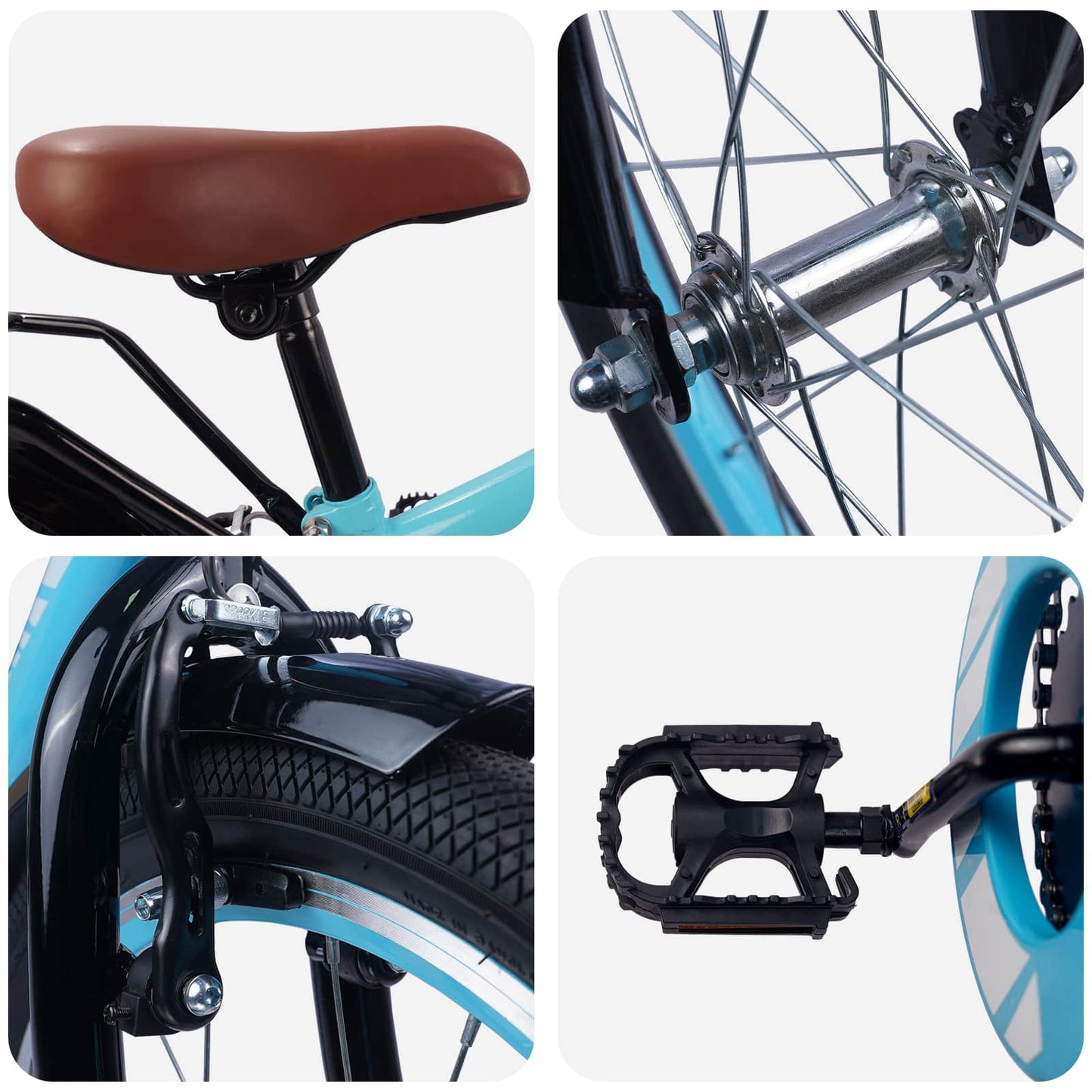 Kinderfahrrad 20 Zoll für 6-11 Jahre alt Himmelblau