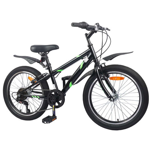Kinderfahrrad 24 Zoll 6-Speed für 8-12 Jahre alt Schwarz