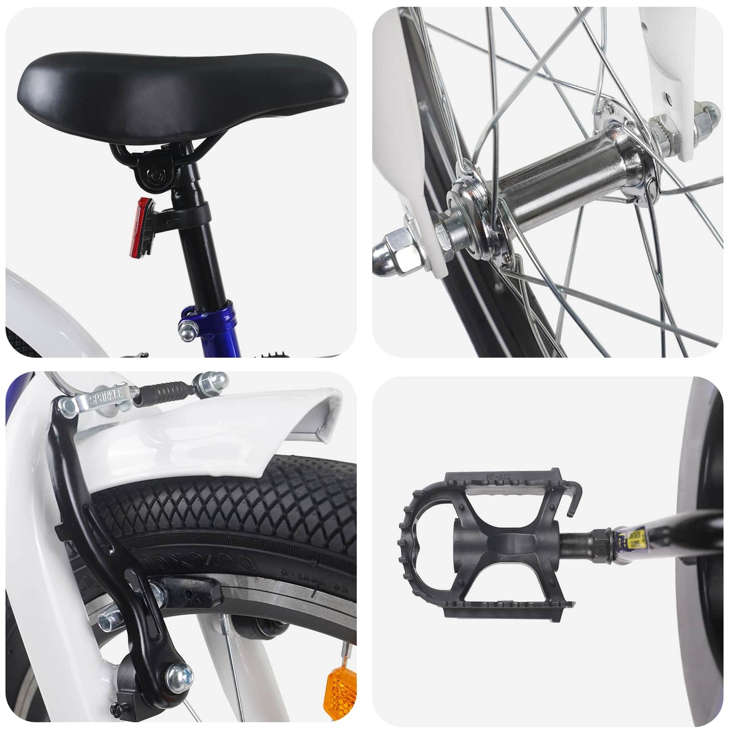 Kinderfahrrad 20 Zoll für 6-11 Jahre alt Blau Weiß