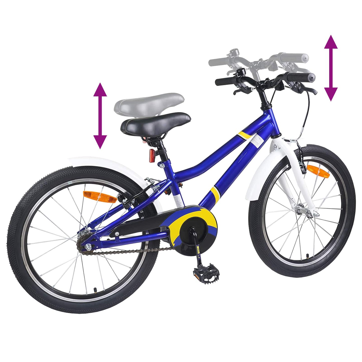 Kinderfahrrad 20 Zoll für 6-11 Jahre alt Blau Weiß