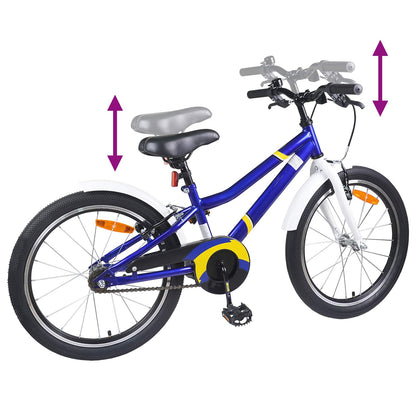 Kinderfahrrad 24 Zoll für 8-12 Jahre alt Blau Weiß