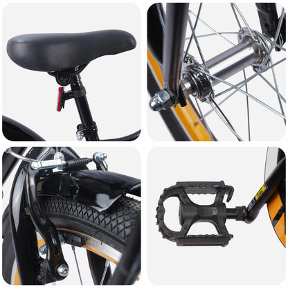 Bicicletta per bambini da 20 pollici per bambini dai 6 agli 11 anni Arancione Nero