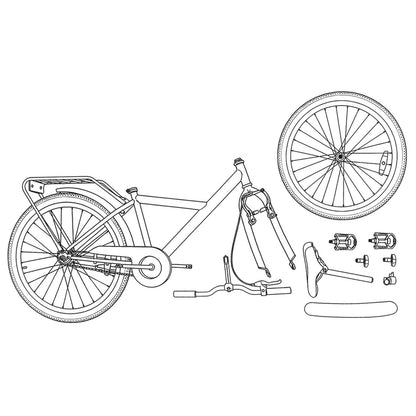 Kinderfahrrad 24 Zoll für 8-12 Jahre alt Dunkelblau