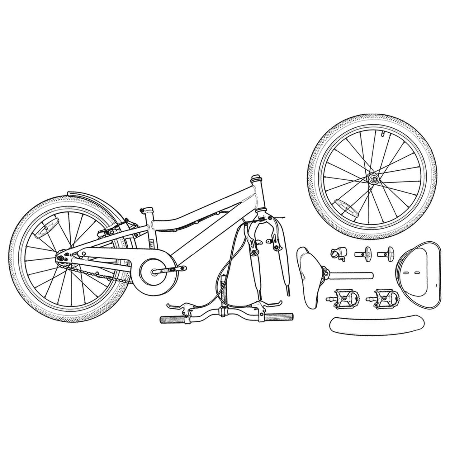 Kinderfahrrad 18 Zoll für 5-7 Jahre alt Weiß