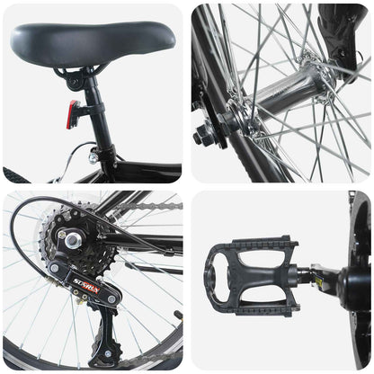 Kinderfahrrad 20 Zoll 6-Speed für 6-11 Jahre alt Schwarz